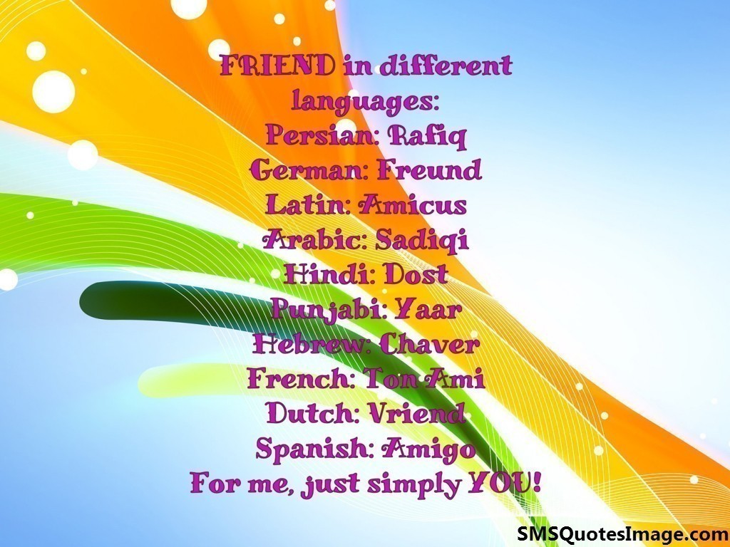 Friendship Quotes In Different Languages