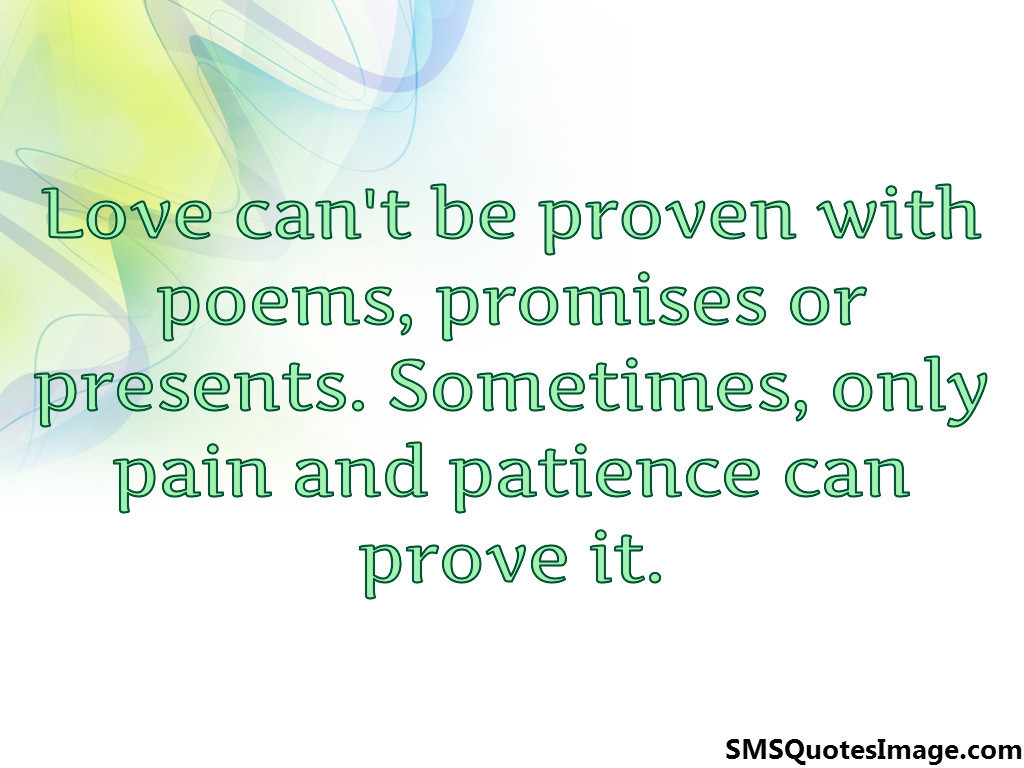 Love can't be proven with poems