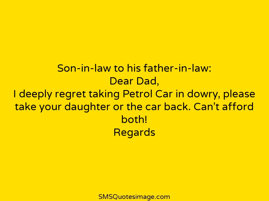 Son-in-law to his father-in-law - Marriage - SMS Quotes Image