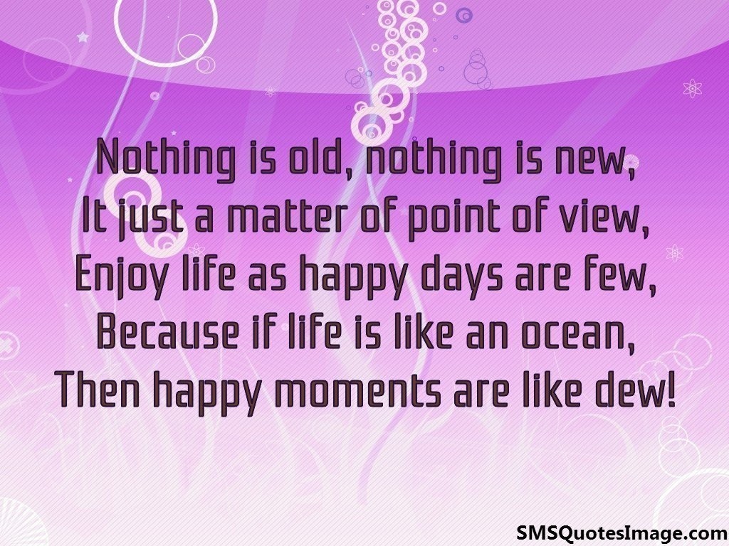 Happy moments are like dew - Life - SMS Quotes Image