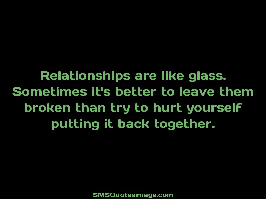 Friendship Relationships are like glass
