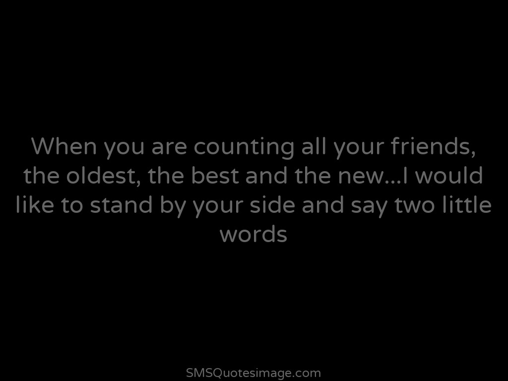 Friendship When you are counting
