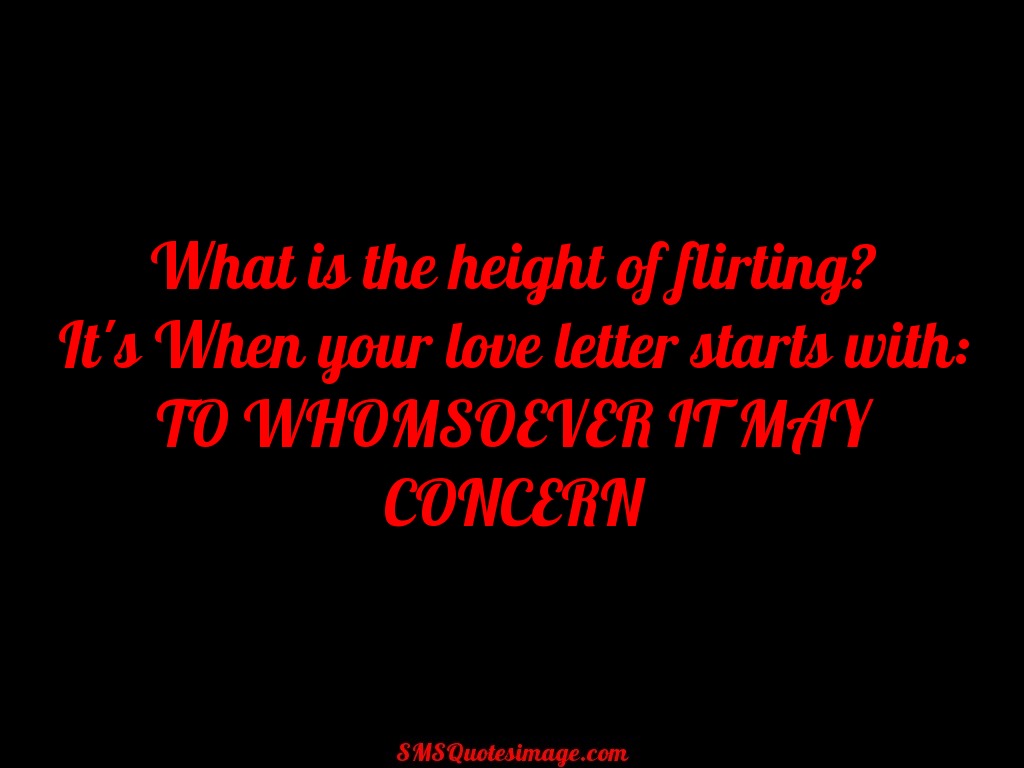 Funny What is the height of flirting