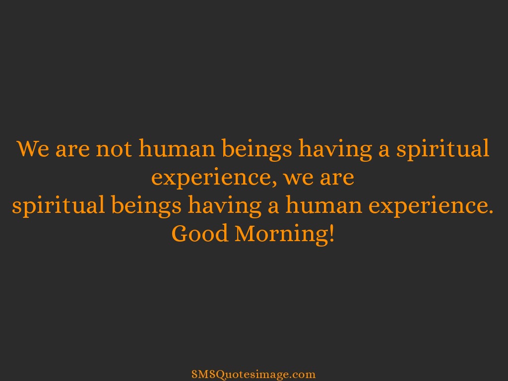 Good Morning We are not human being