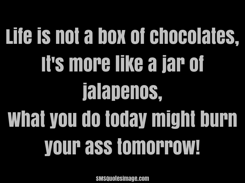 Life Life is not a box of chocolates