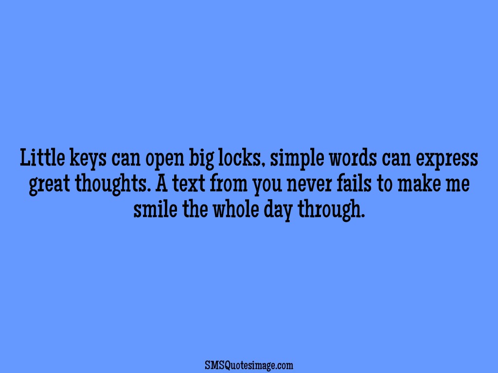Love Little keys can open big locks