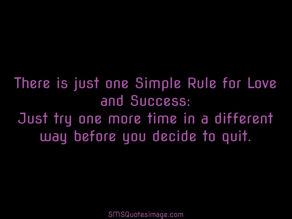 Love Simple Rule for Love and Success