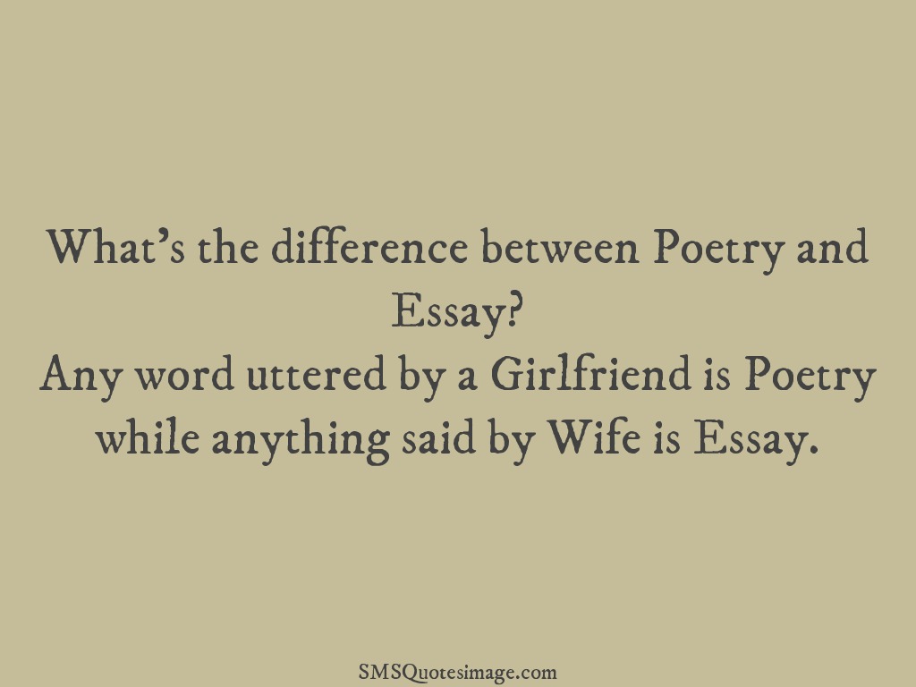 Marriage Difference between Poetry and
