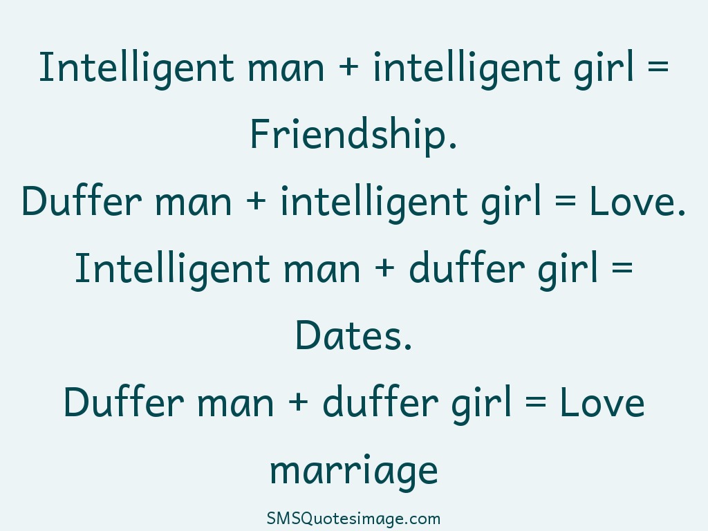 Marriage Duffer man + duffer girl