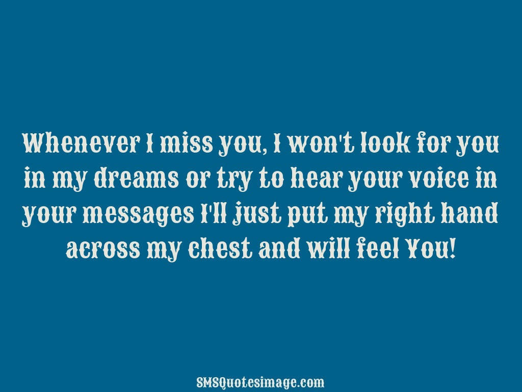 Missing you And will feel You