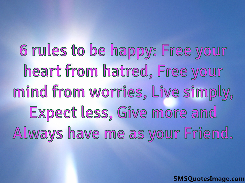 6 rules to be happy