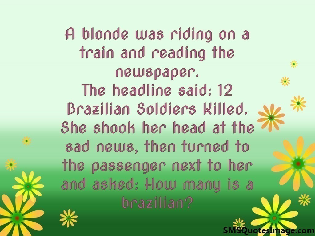 A blonde was riding on a train