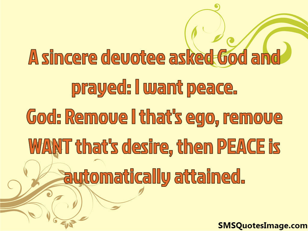 A sincere devotee asked God