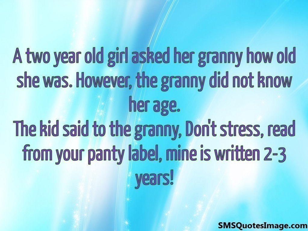 A two year old girl asked her