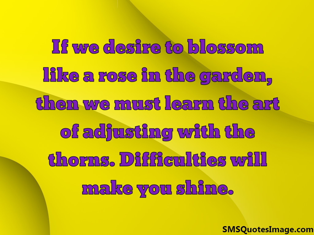 Difficulties will make you shine.