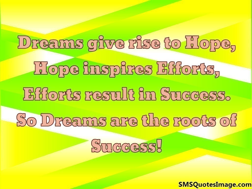 Dreams are the roots of Success