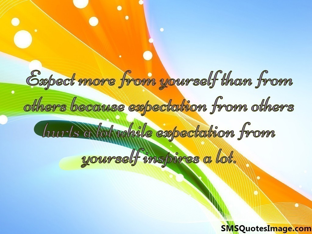 Expect more from yourself