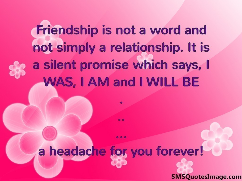 Friendship is not a word