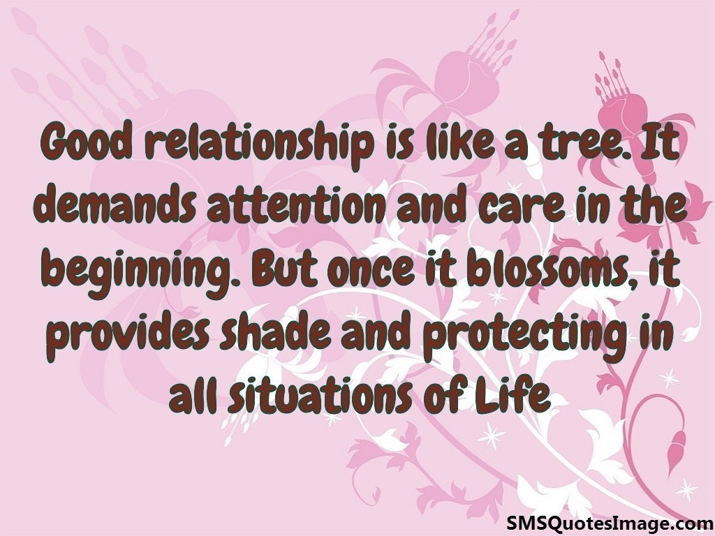 Good relationship is like a tree