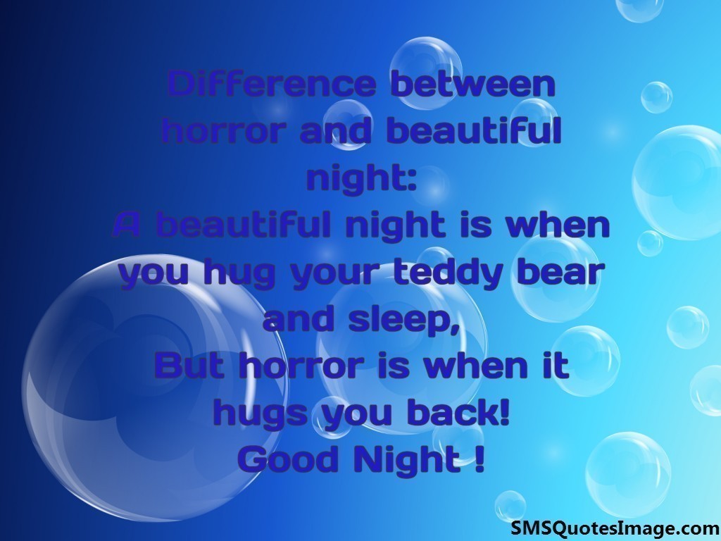 Horror and beautiful night - Good Night - SMS Quotes Image