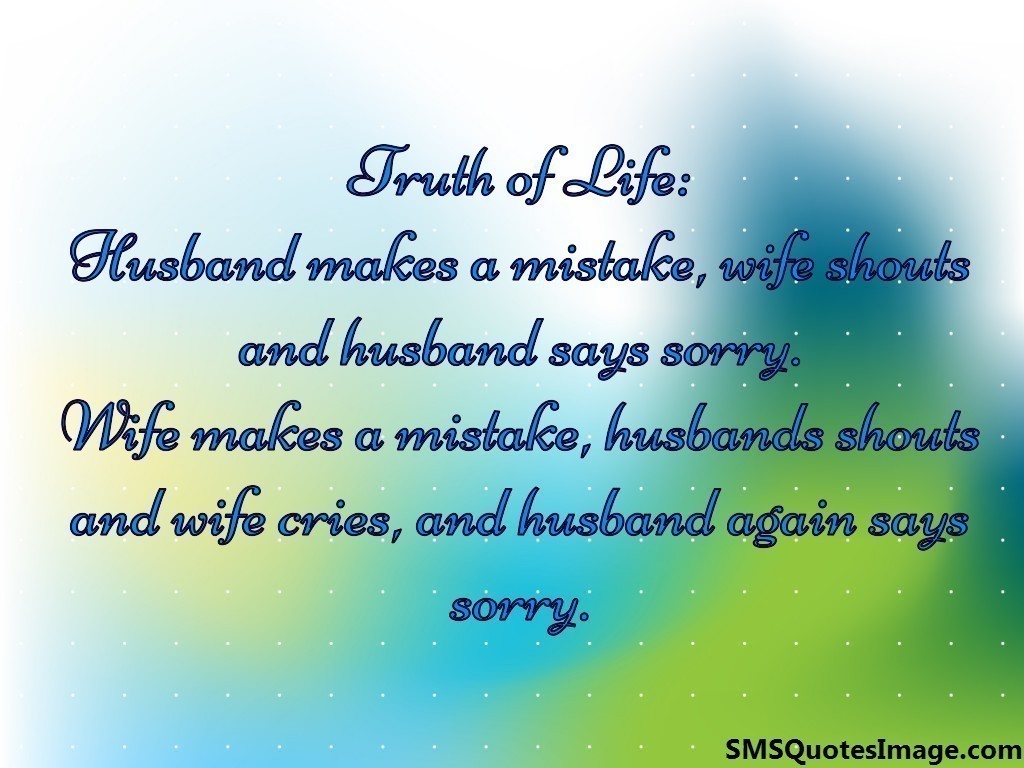 Husband again says sorry