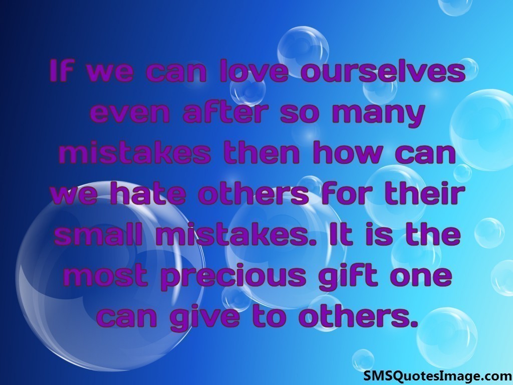 If we can love ourselves
