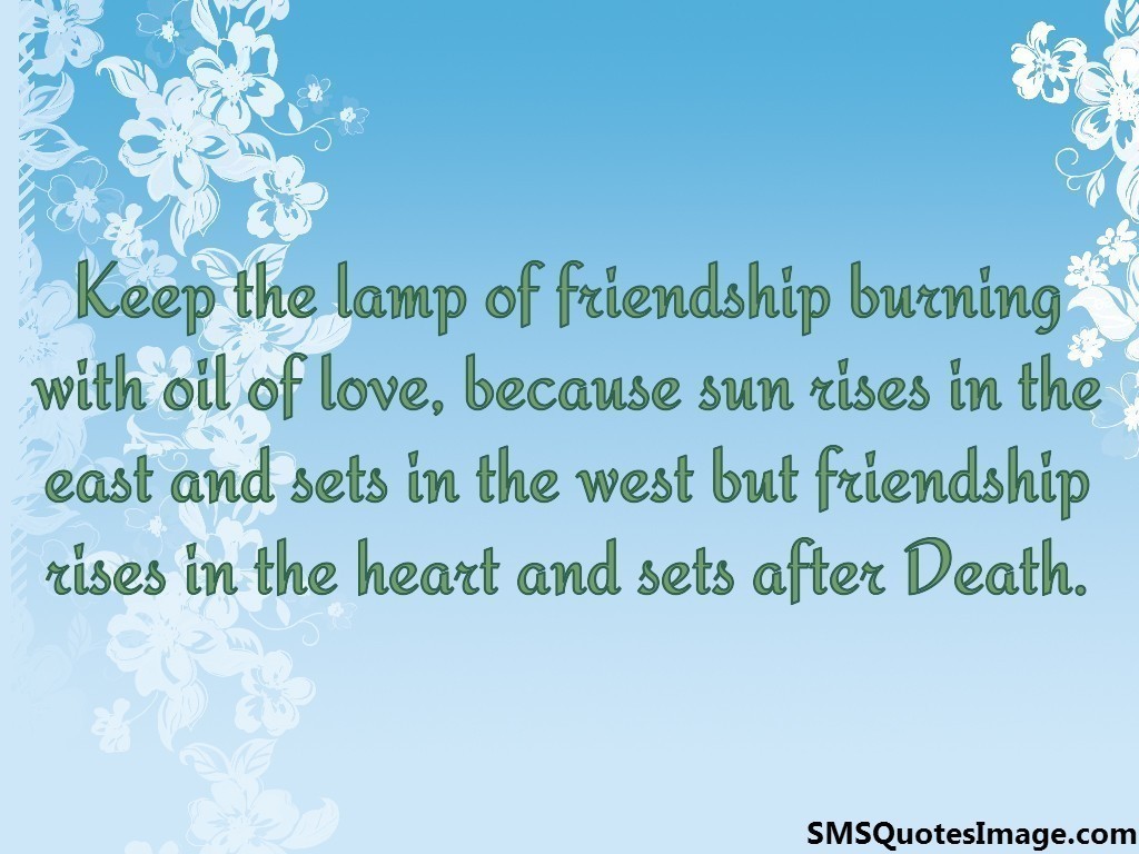 Keep the lamp of friendship