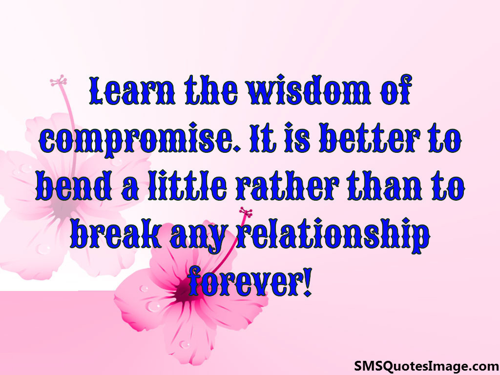 Learn the wisdom of compromise