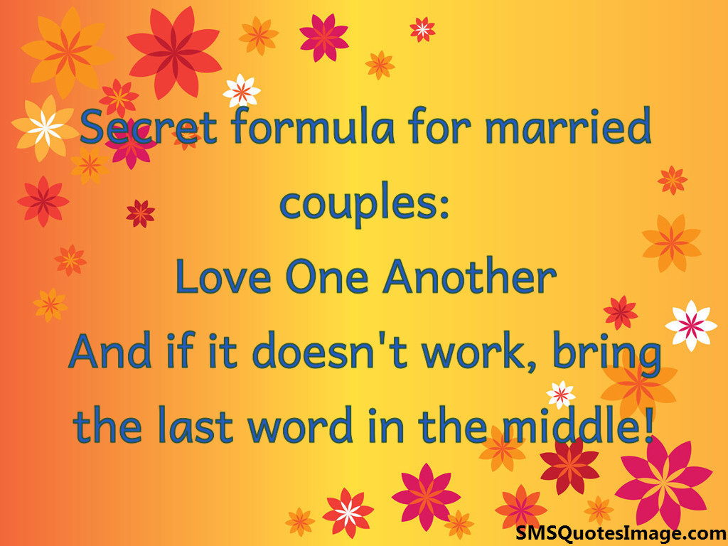 Secret formula for married couples