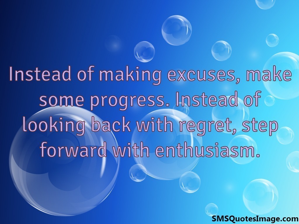 Step forward with enthusiasm