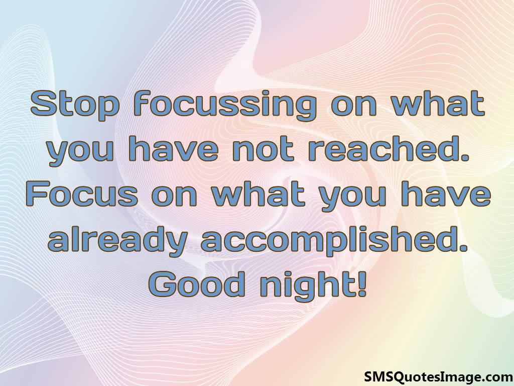 Stop focussing on what