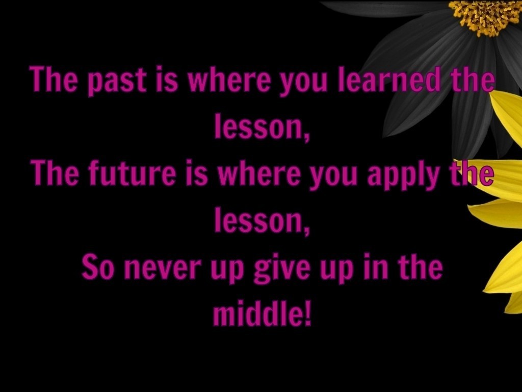 The past is where you learned