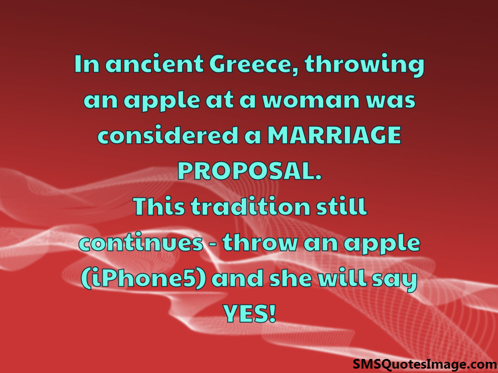 Throwing an apple at a woman
