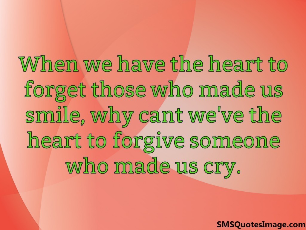 When we have the heart to forget