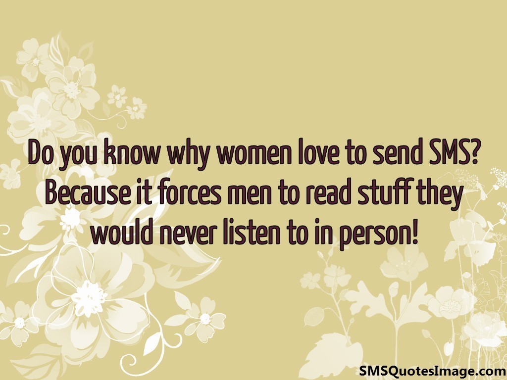 Why women love to send SMS